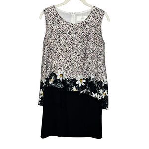 Line Dress Womens Small Floral Sleeveless Popover Daisy Print A-Line Summer